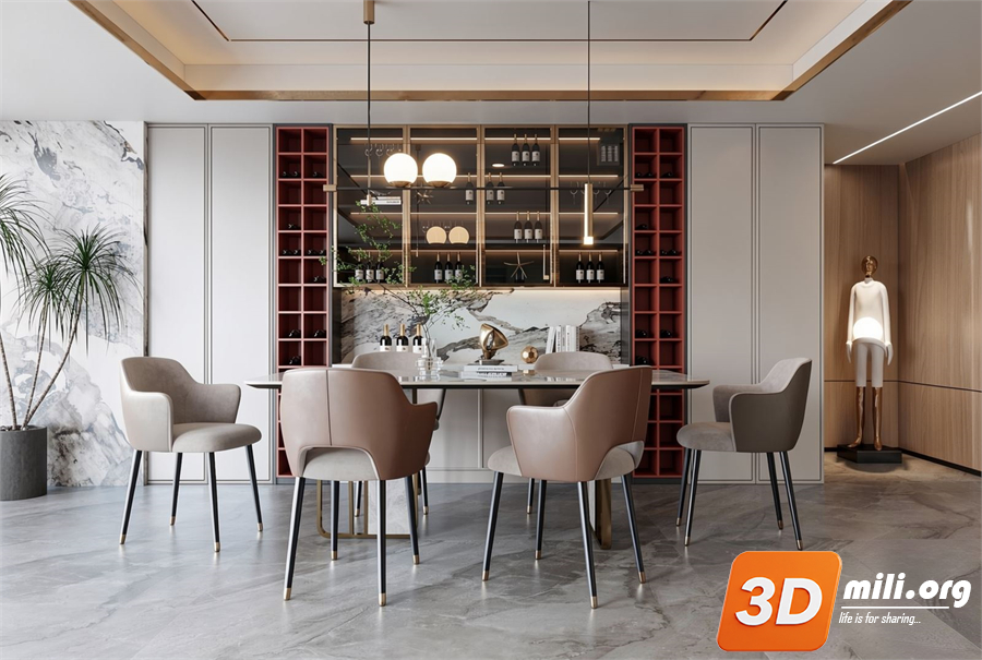 Dining Table Set Skp Files